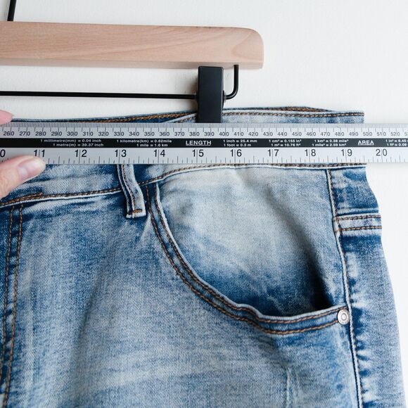 KDNK 11 4 14 11 Jeans Mens 38 Distressed Destroyed Ripped Grunge Streetwear - Picture 15 of 16